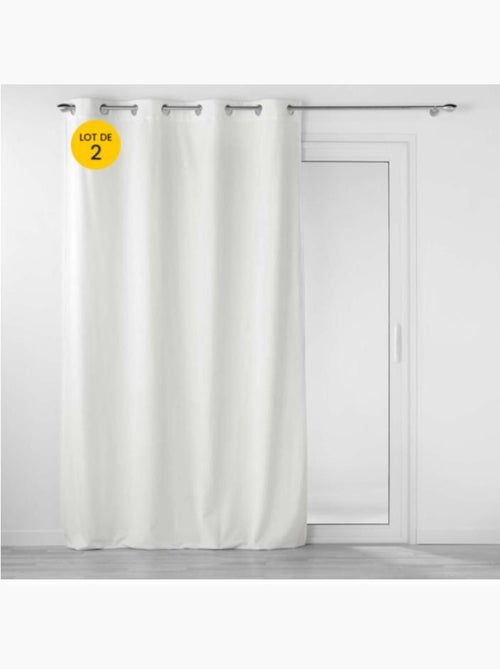Lot de 2 Rideaux tamisants à œillets – Velours relief Velouriane - Kiabi