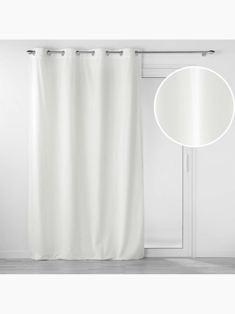 Lot de 2 Rideaux tamisants à œillets – Velours relief Velouriane Blanc - Kiabi