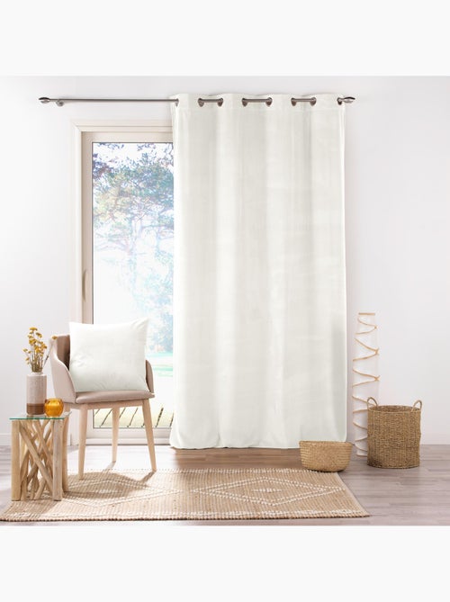 Lot de 2 Rideaux tamisants à œillets – Velours relief Velouriane - Kiabi
