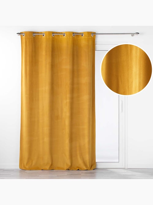 Lot de 2 Rideaux tamisants à œillets – Velours relief Velouriane - Kiabi