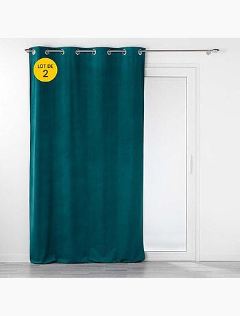 Lot de 2 Rideaux tamisants à œillets – Velours relief Velouriane