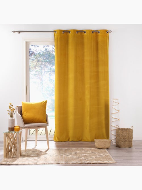 Lot de 2 Rideaux tamisants à œillets – Velours relief Velouriane - Kiabi