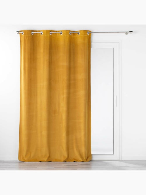 Lot de 2 Rideaux tamisants à œillets – Velours relief Velouriane - Kiabi