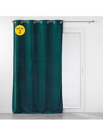 Lot de 2 Rideaux tamisants à œillets – Velours relief Velouriane