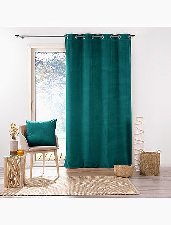Lot de 2 Rideaux tamisants à œillets – Velours relief Velouriane
