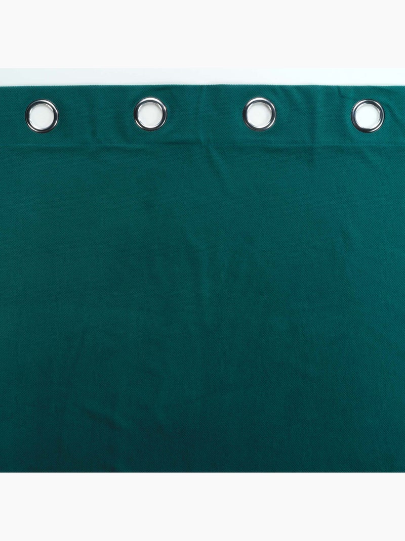 Lot de 2 Rideaux tamisants à œillets – Velours relief Velouriane Vert émeraude - Kiabi