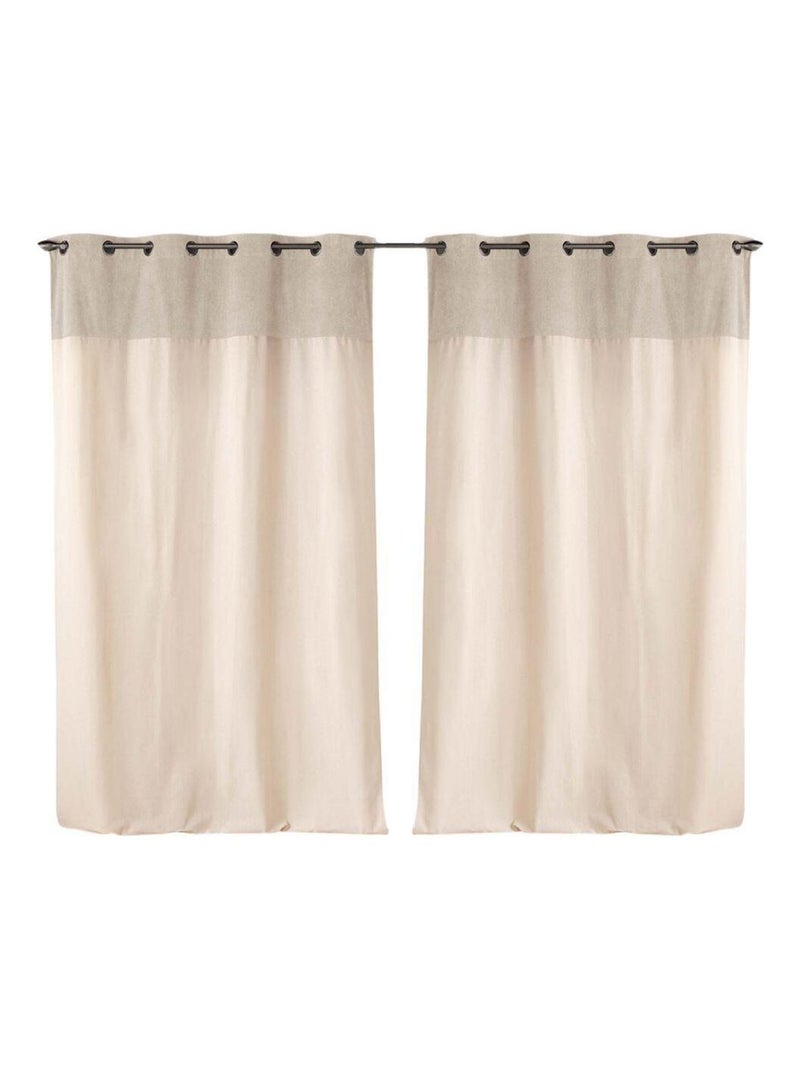 Lot de 2 rideaux Tessa Top Bouclette Beige - Kiabi