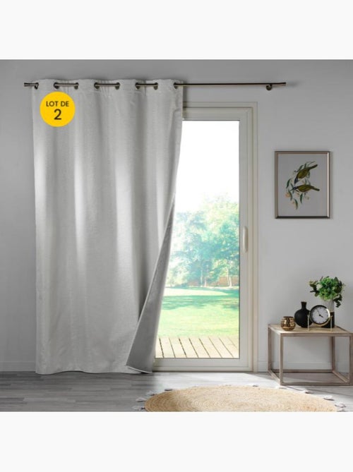 Lot de 2 Rideaux Thermiques – 100 % Occultants / Jacquard – Darko - Kiabi