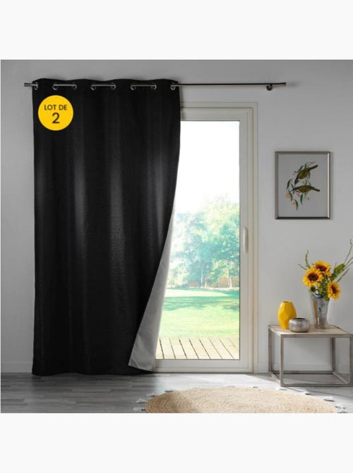 Lot de 2 Rideaux Thermiques – 100 % Occultants / Jacquard – Darko - Kiabi