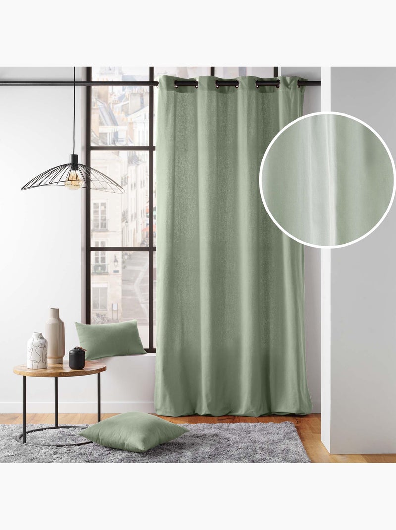 Lot de 2 rideaux – twily – polycoton Vert Sauge - Kiabi