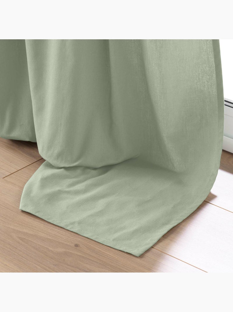 Lot de 2 rideaux – twily – polycoton Vert Sauge - Kiabi