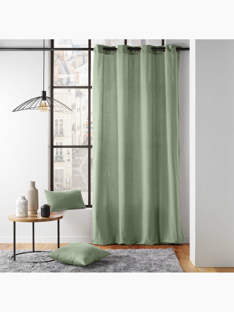 Lot de 2 rideaux – twily – polycoton Vert Sauge - Kiabi