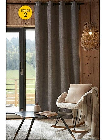 Lot de 2 rideaux ultra occultant doublé polaire Bjorn