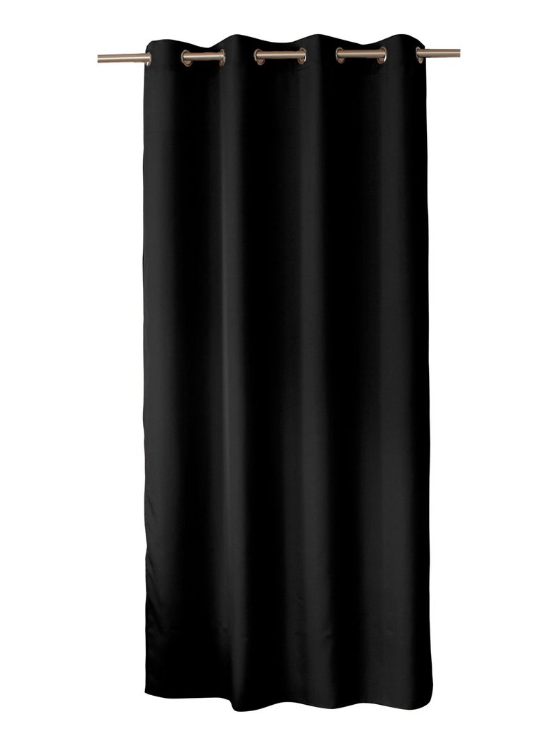 Lot de 2 rideaux uni à œillets BASIC Noir - Kiabi