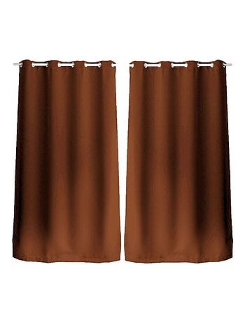 Lot de 2 rideaux uni à œillets BASIC