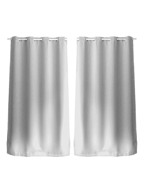 Lot de 2 Rideaux uni avec œillets - Kiabi