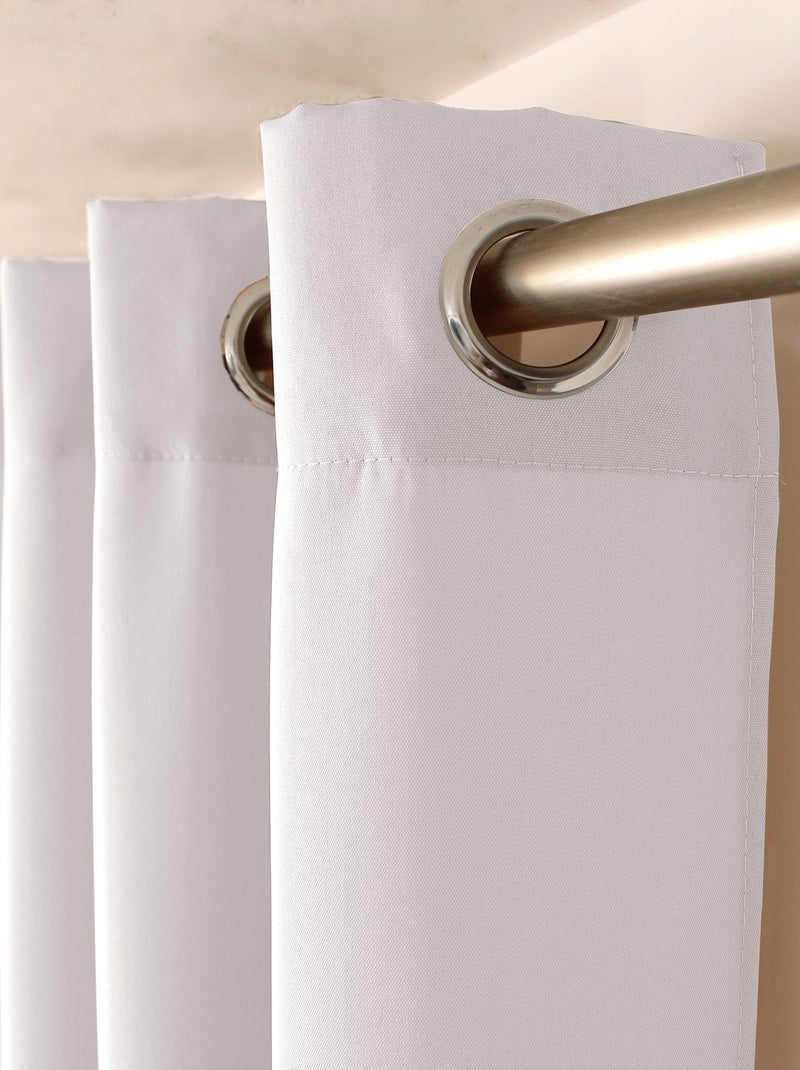 Lot de 2 Rideaux uni avec œillets Blanc - Kiabi