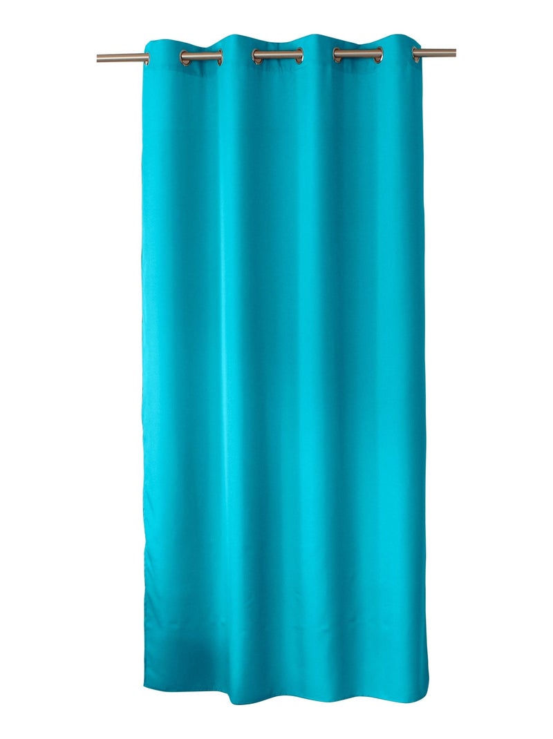 Lot de 2 Rideaux uni avec œillets Bleu turquoise - Kiabi