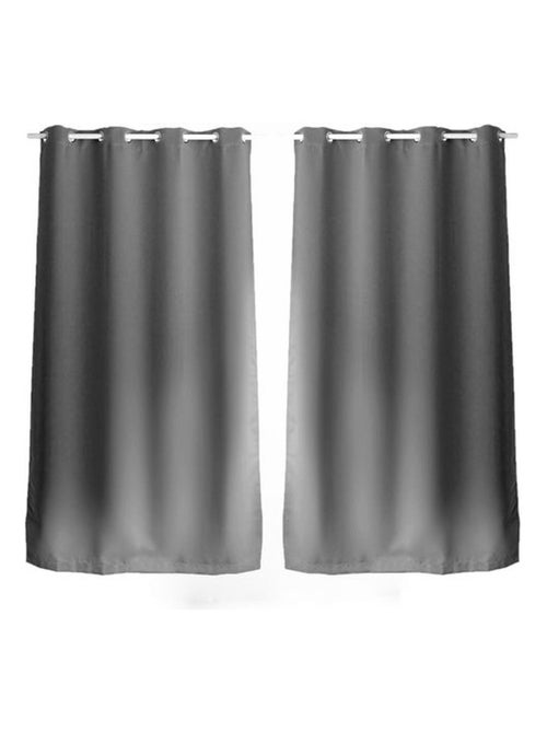 Lot de 2 Rideaux uni avec œillets - Kiabi