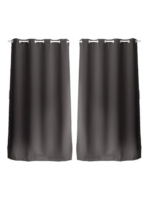Lot de 2 Rideaux uni avec œillets - Kiabi
