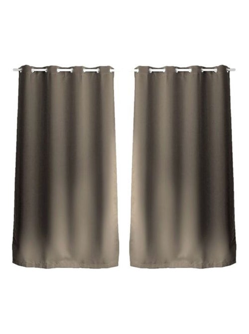 Lot de 2 Rideaux uni avec œillets - Kiabi