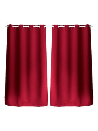 Lot de 2 Rideaux uni avec œillets