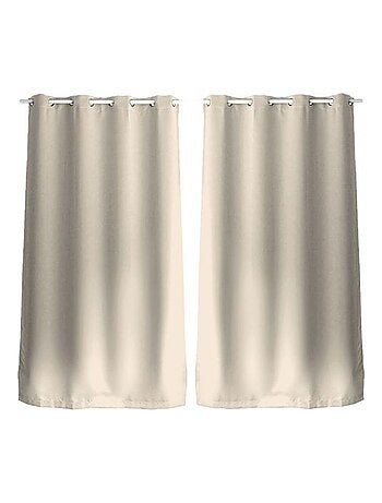 Lot de 2 Rideaux unis occultants avec œillets