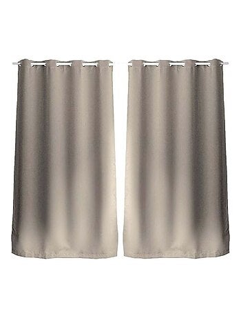 Lot de 2 Rideaux unis occultants avec œillets
