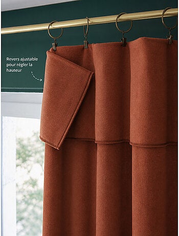 Lot de 2 rideaux velours – Anneaux pince – Coton épais – CÉSAR
