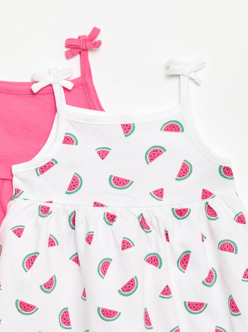 Lot de 2 robes à bretelles Blanc - Kiabi