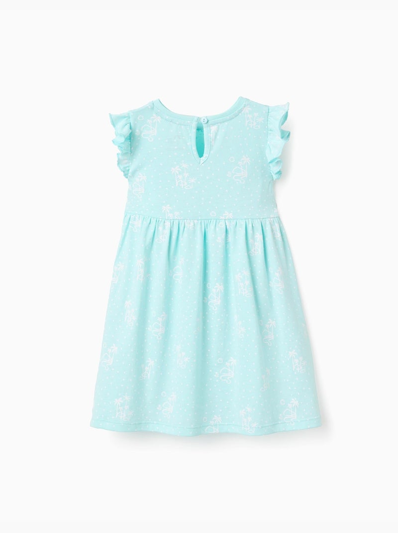 Lot de 2 robes à manches courtes unies/imprimées Bleu clair - Kiabi