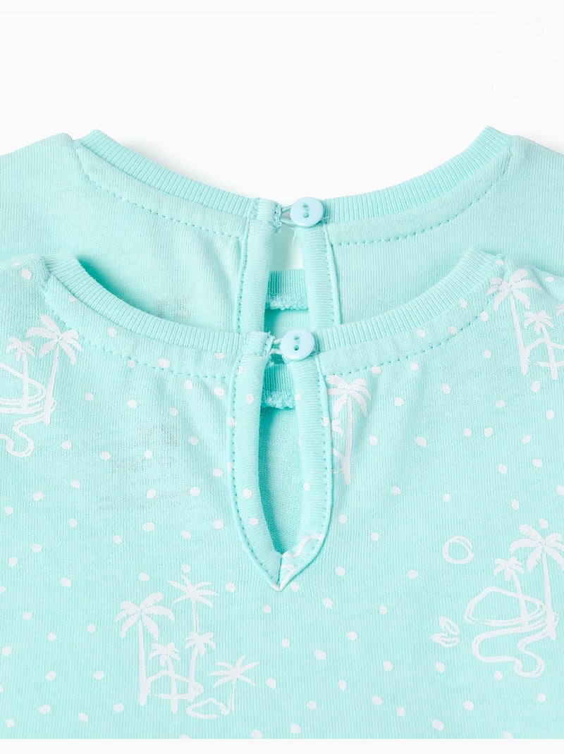 Lot de 2 robes à manches courtes unies/imprimées Bleu clair - Kiabi