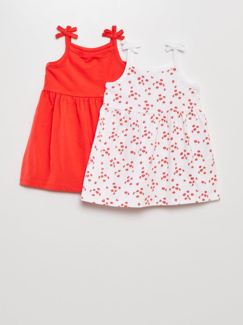 Lot de 2 robes Blanc/rouge - Kiabi