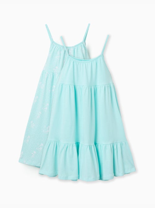 Lot de 2 robes sans manches unies et imprimées - Kiabi