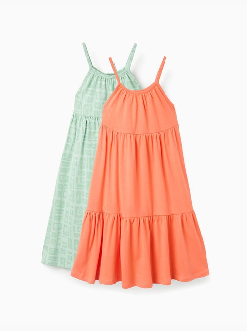 Lot de 2 robes sans manches unies et imprimées - Kiabi