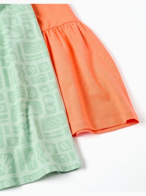 Lot de 2 robes sans manches unies et imprimées - Kiabi
