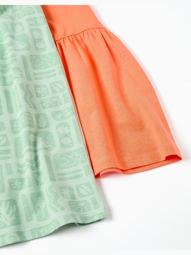 Lot de 2 robes sans manches unies et imprimées Vert clair - Kiabi
