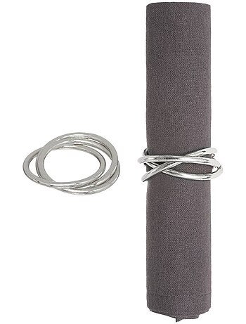 Lot de 2 ronds de serviette cercle or