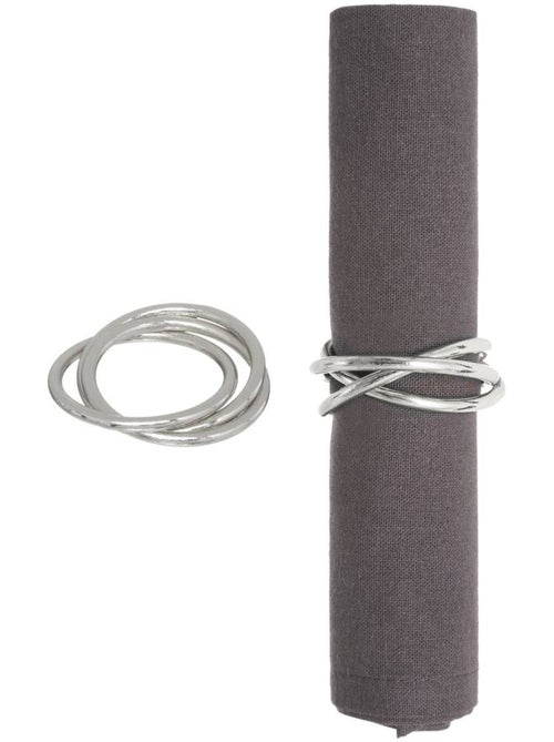 Lot de 2 ronds de serviette cercle or - Kiabi
