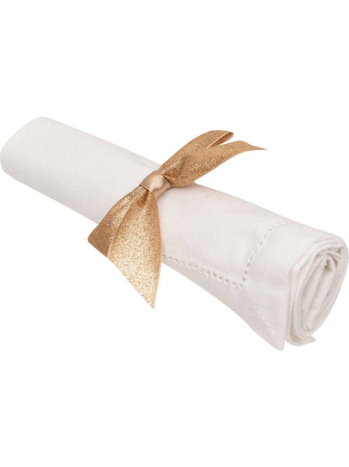 Lot de 2 ronds de serviette nœud doré - Kiabi