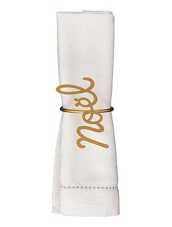 Lot de 2 ronds de serviettes Noël en métal