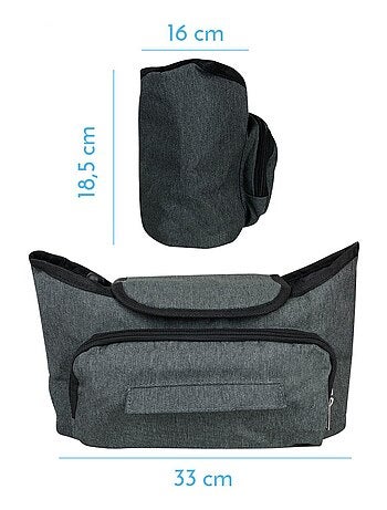 Lot de 2 sacs à langer, de rangement pour poussette - Monsieur Bébé