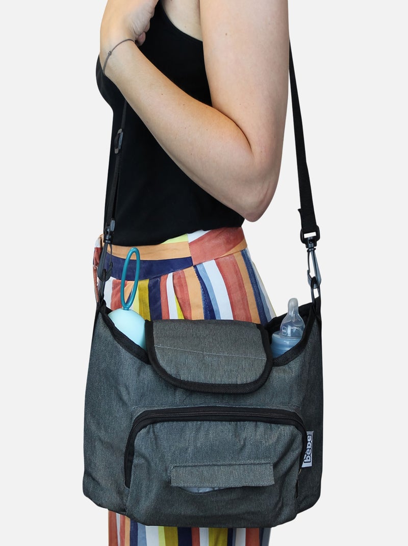 Lot de 2 sacs à langer, de rangement pour poussette - Monsieur Bébé Gris - Kiabi