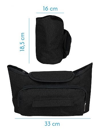 Lot de 2 sacs à langer, de rangement pour poussette - Monsieur Bébé