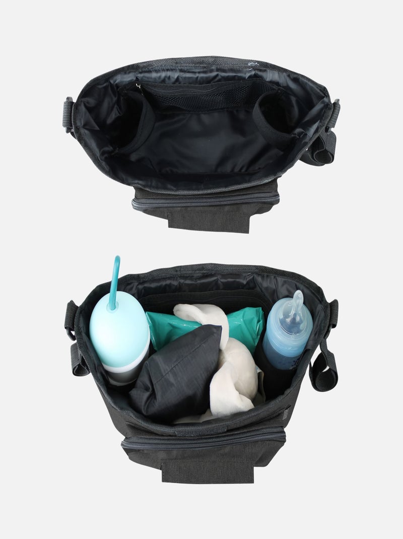 Lot de 2 sacs à langer, de rangement pour poussette - Monsieur Bébé Noir - Kiabi