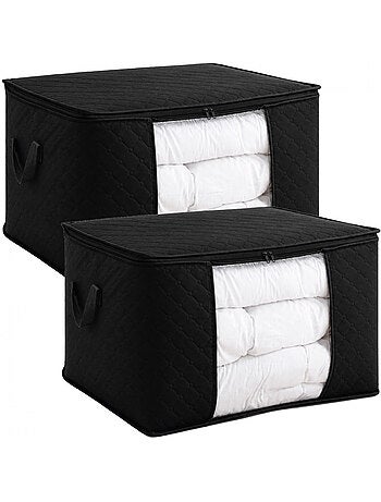 Lot de 2 sacs de rangement pliable pour vêtements, linge de maison avec poignées - vivezen