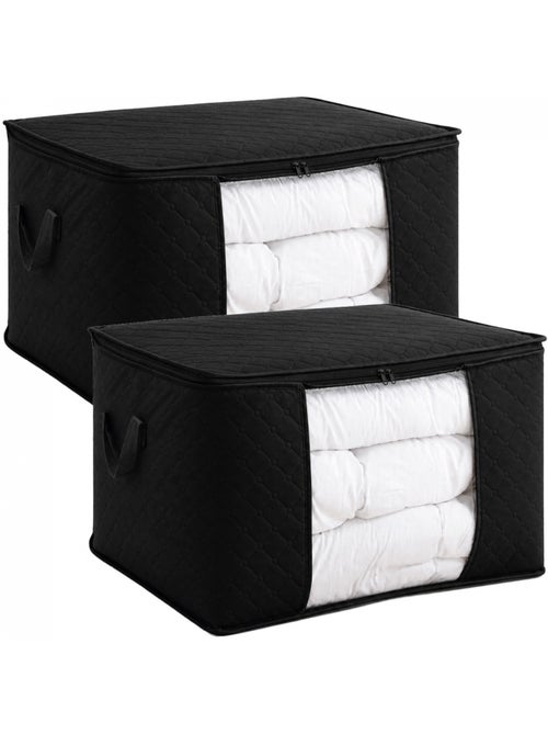 Lot de 2 sacs de rangement pliable pour vêtements, linge de maison avec poignées  - vivezen - Kiabi
