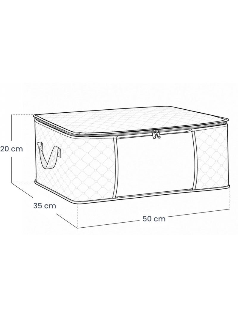 Lot de 2 sacs de rangement pliables pour vêtements, linge de maison avec poignées  - vivezen Noir - Kiabi
