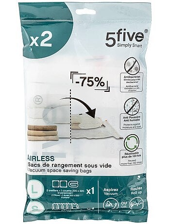 Lot de 2 sacs sous vide pour compression de vêtements air