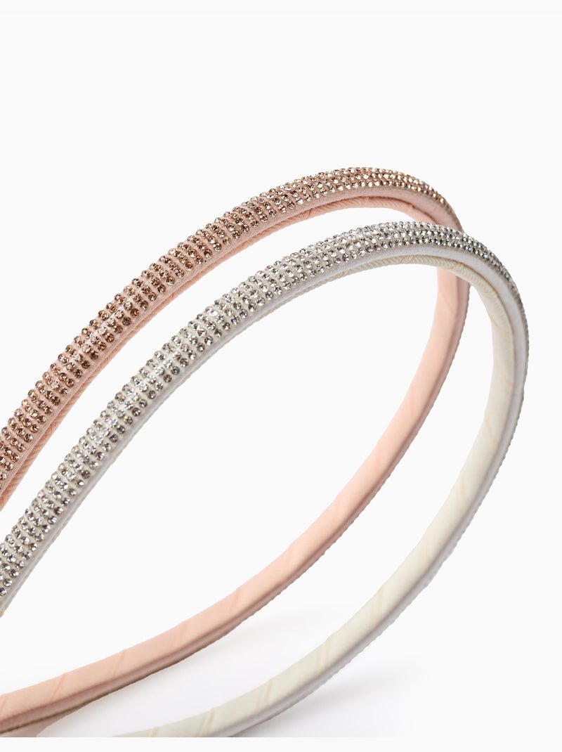 Lot de 2 serre-têtes avec strass Gris - Kiabi